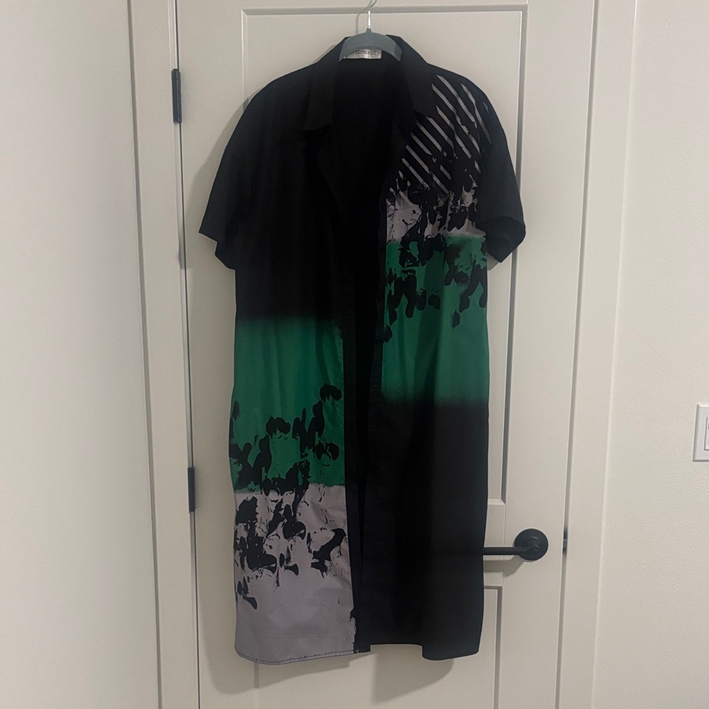 MConcept Black and Green Shirt dress